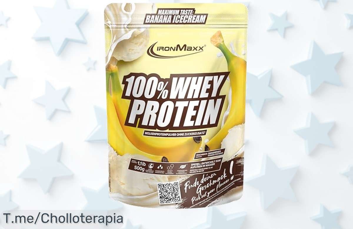 Descubre el super chollo de IronMaxx 100% Whey Protein con hasta 80g de proteínas por cada 100g, ¡nunca visto! Aprovecha este ofertón antes que se agote y mejora tus músculos ya.
