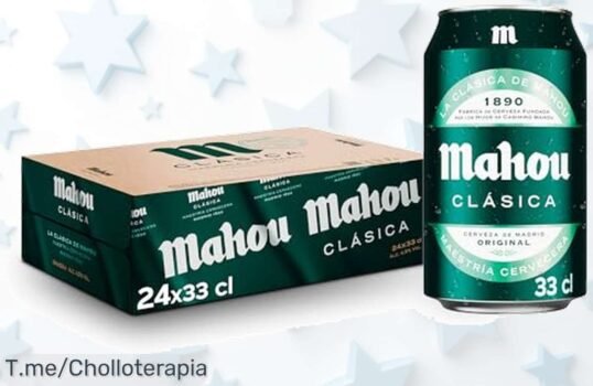 Descubre el super chollo de Mahou Clásica: 24 latas irresistibles para tus fiestas, ¡con un sabor dorado que no podrás dejar pasar! Aprovecha este ofertón y compra ya antes de que se agote