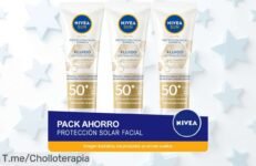 Descubre el super chollo de NIVEA SUN: 3 potentes protectores faciales FP50+ que eliminan manchas y te hacen brillar ¡Compra ya antes de que se agoten!