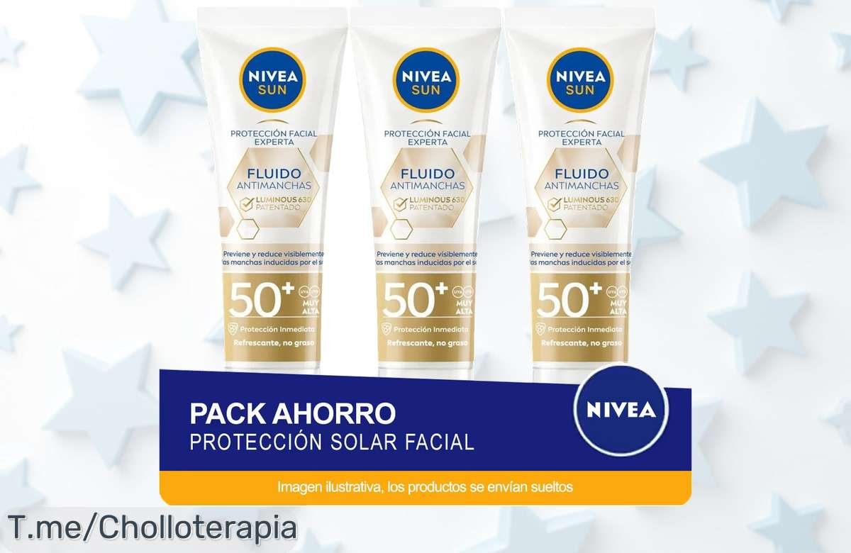Descubre el super chollo de NIVEA SUN: 3 potentes protectores faciales FP50+ que eliminan manchas y te hacen brillar. ¡Compra ya antes de que se agoten!