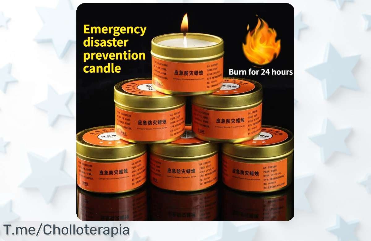 ¡Descubre el super chollo de las velas de emergencia! Ilumina la oscuridad sin humo y prepárate para cualquier apagón. ¡No te quedes sin ellas, stock limitado!