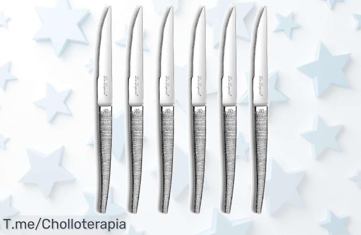 Descubre el super chollo de los cuchillos Lou Laguiole Jet: ¡6 piezas elegantes que transforman tus comidas en celebraciones! No te quedes sin ellos, compra ahora antes de que se agoten.