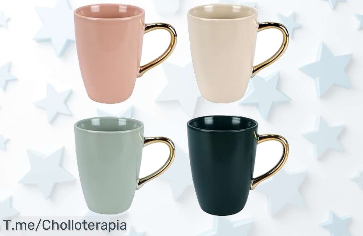 Descubre el super chollo de tazas únicas que transformarán tu desayuno, 4 por un precio loco. ¡Aprovecha ahora y no te quedes sin las tuyas, oferta limitada!