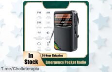 Descubre el super chollo de tu vida: radio portátil recargable con pantalla HD y altavoz, ¡música y noticias al instante! Ofertón limitado, ¡compra ya antes que se agote!