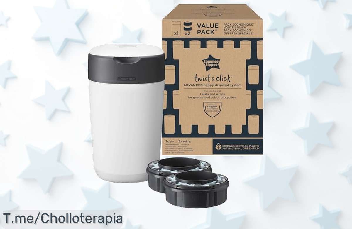 Descubre el super chollo del Contenedor de pañales Tommee Tippee: atrapa gérmenes y olores, capta hasta 33 pañales ¡y a un precio de ganga! ¡Compra ahora antes que se agote!