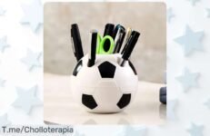 Descubre el super chollo del portalápices de fútbol que hará brillar tu escritorio, diseño divertido y multifuncional ¡No pierdas esta oferta única antes de que se agote!