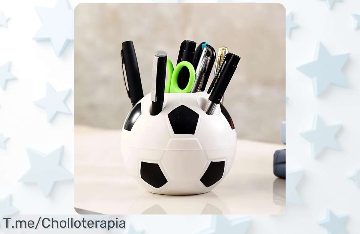 Descubre el super chollo del portalápices de fútbol que hará brillar tu escritorio, diseño divertido y multifuncional ¡No pierdas esta oferta única antes de que se agote!