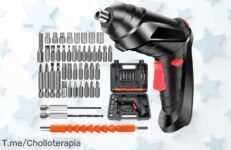 Descubre el super chollo del set de destornillador eléctrico: fácil, práctico y sin cables No te quedes sin el tuyo, esta oferta limitada no se repetirá ¡Actúa ya!