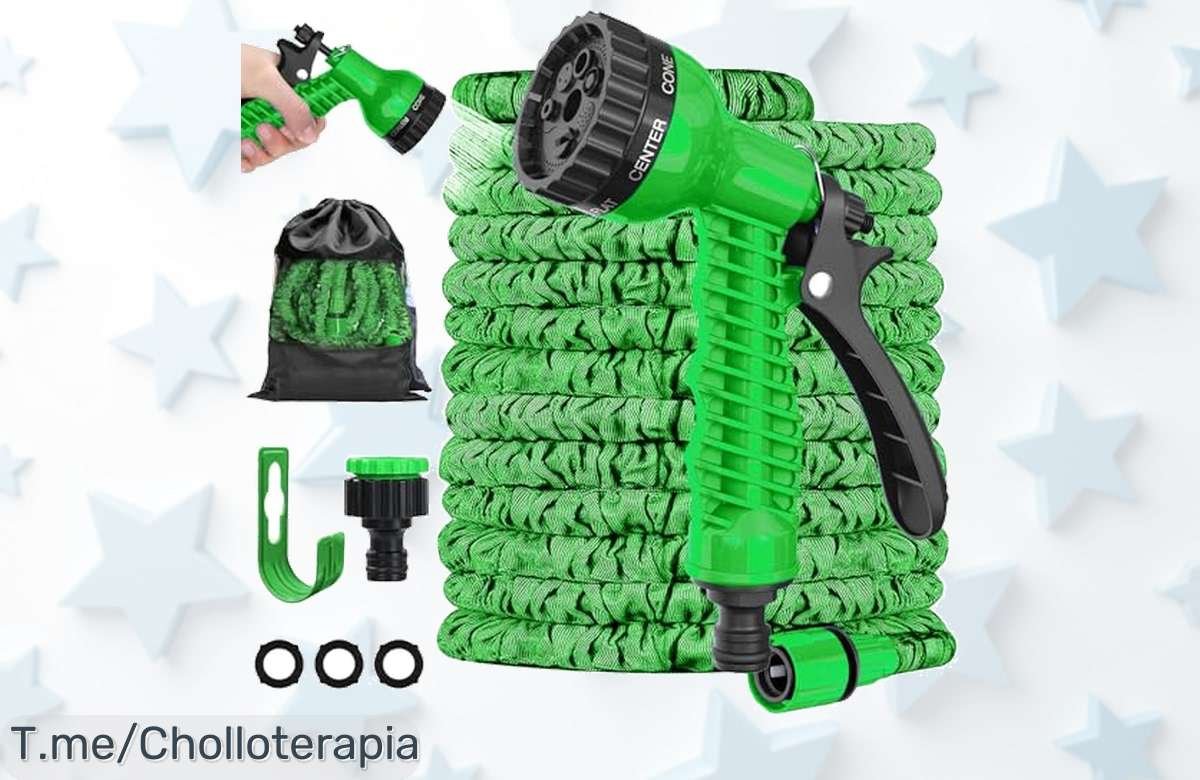 Descubre la Manguera Extensible LINGKY de 23M a Precio Loco y Transforme Su Jardín con su Pistola de 7 Funciones, Oferta Limitada ¡Compra Ahora!