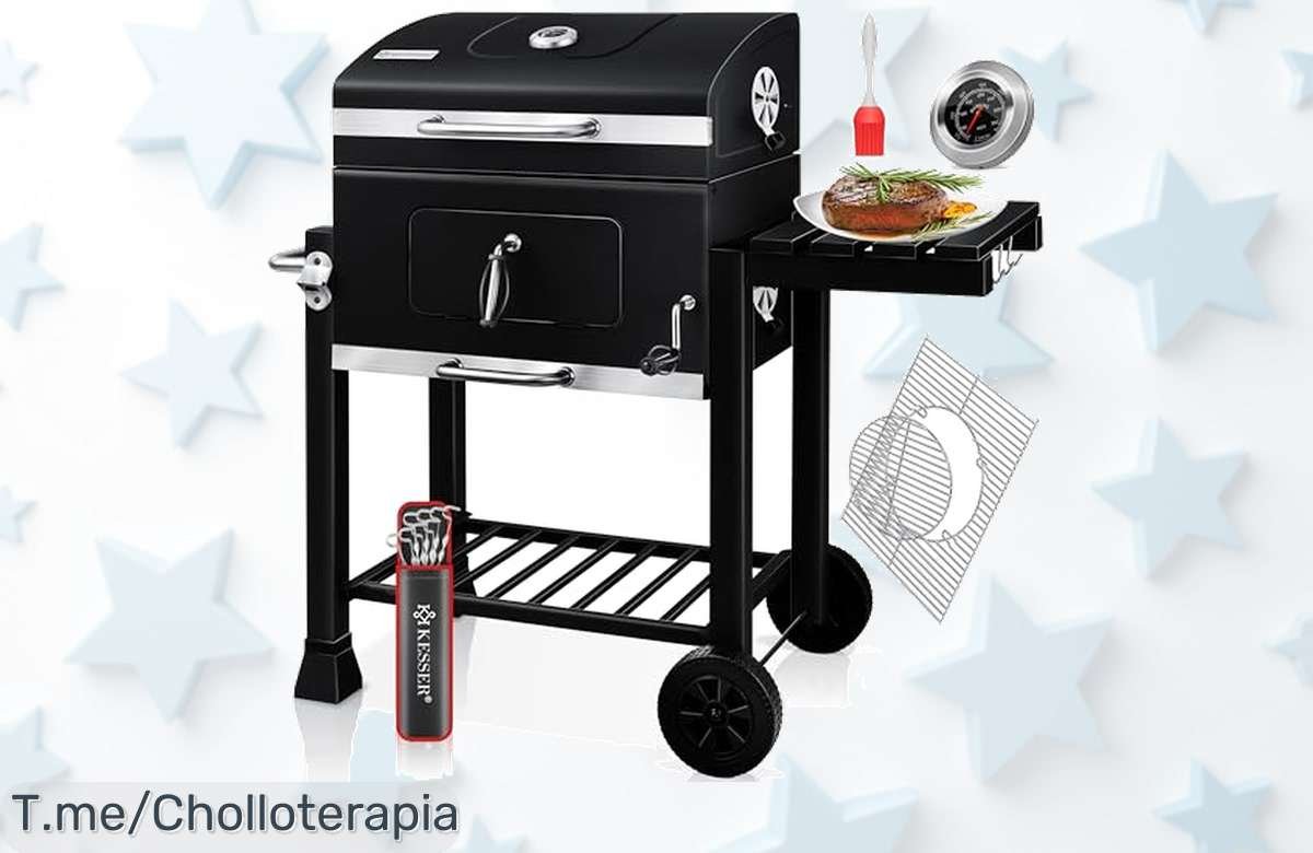 Descubre la barbacoa KESSER® con diseño portátil y rejilla gigante, ¡prepara asados perfectos mientras disfrutas tu cerveza fría! Aprovecha este ofertón antes de que se acabe.