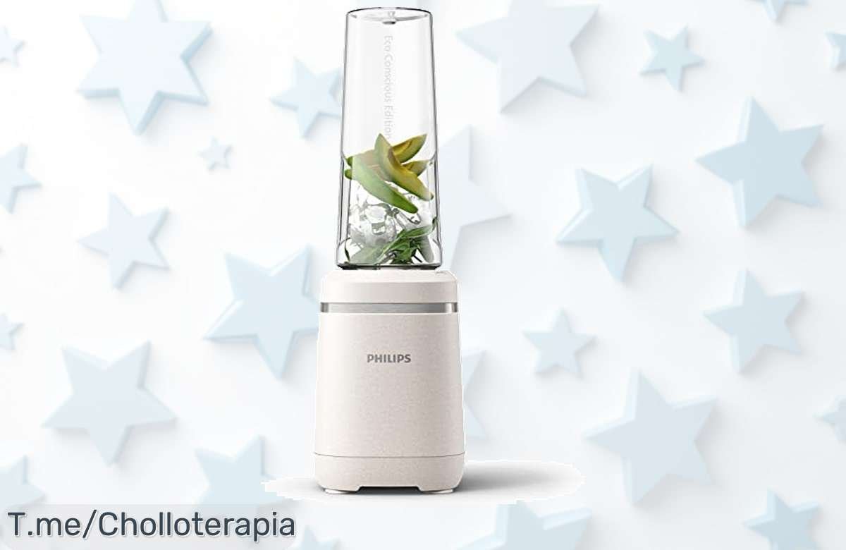Descubre la batidora Philips Eco Conscious Edition: mezcla suave al instante y limpieza fácil, ¡no dejes pasar este ofertón único! Compra ahora antes de que se agote.