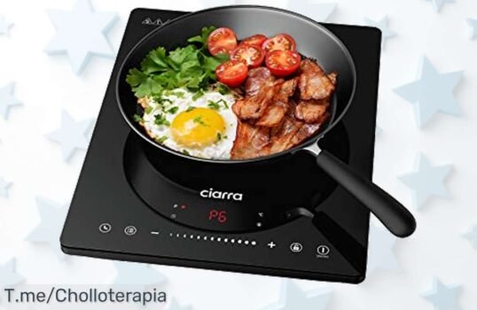 Descubre la placa de inducción portátil CIARRA a un precio loco, cocina al instante con 2000W y temporizador ¡Este super chollo se agota rápido, compra ya!