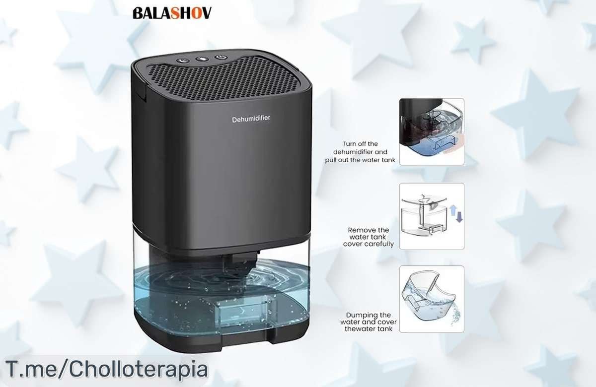 Deshumidificador portátil a precio loco: ¡silencioso y efectivo! Dile adiós a la humedad, aprovecha este super chollo antes de que se agoten. ¡Compra ya y respira aire fresco!