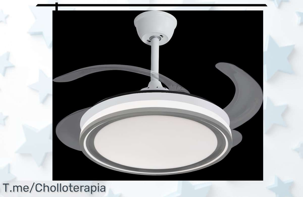 Deslumbra tu hogar con el ventilador NARVI: palas retráctiles y luz LED regulable. ¡Super chollo que revitaliza espacios! No pierdas esta oferta limitada, actúa ya.