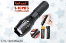 Deslumbra tus aventuras con las Linternas LED T6: 5 modos de luz y zoom poderoso ¡Aprovecha este ofertón limitado que iluminará tus noches antes de que se agoten!