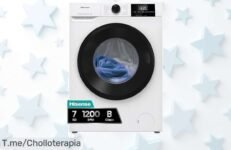 Despierta tu hogar con la lavadora Hisense WF1G7021BW: vapor 999% contra bacterias, lavado en solo 15 minutos ¡Super chollo limitado que no puedes dejar pasar!