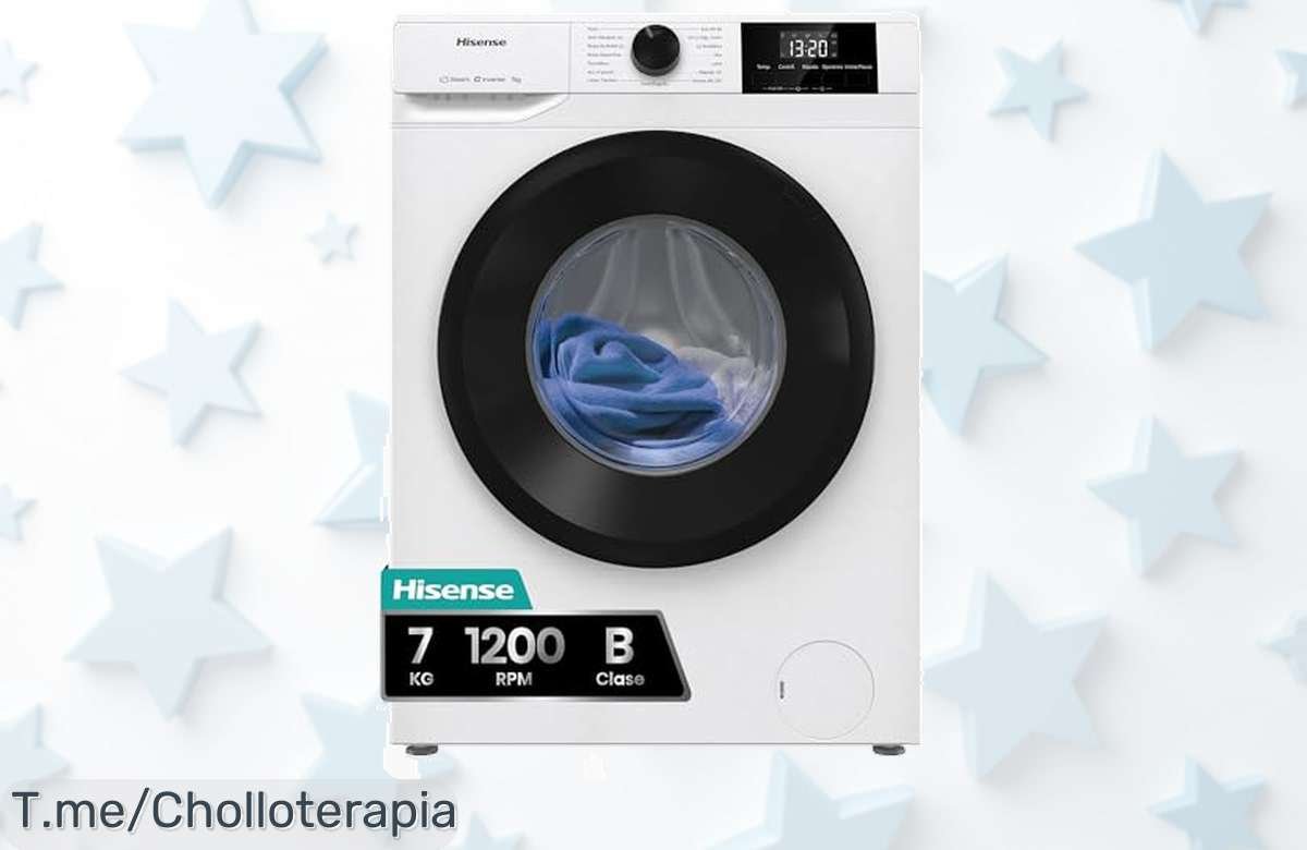 Despierta tu hogar con la lavadora Hisense WF1G7021BW: vapor 99.9% contra bacterias, lavado en solo 15 minutos ¡Super chollo limitado que no puedes dejar pasar!
