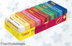 Diviértete creando sin límites con la plastilina Jovi en 10 colores vibrantes, ¡ofertón único que no puedes dejar pasar! Actúa ya antes de que se agoten