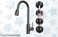 Grifo de cocina extraíble a precio loco: 4 modos de rociado y giro en 360° ¡Haz que lavar sea un placer! Aprovecha este ofertón antes que se acabe, compra ya