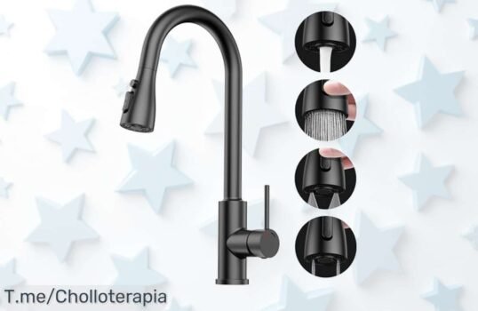 Grifo de cocina extraíble a precio loco: 4 modos de rociado y giro en 360° ¡Haz que lavar sea un placer! Aprovecha este ofertón antes que se acabe, compra ya