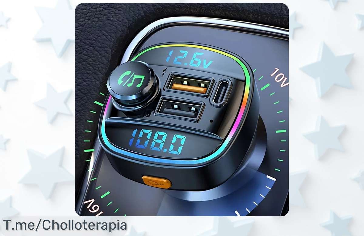 Haz que cada viaje sea épico con el transmisor FM Bluetooth 5.0: música instantánea y manos libres, aprovecha este ofertón limitado y transforma tu coche ahora mismo.