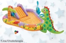 Haz que el verano sea inolvidable con Dino Park: ¡el tobogán hinchable de dinosaurios a precio loco que hará reír a tus peques! No esperes, este ofertón vuela rápido