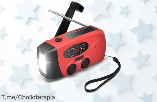 Hazte con tu radio de emergencia solar y cargador para camping a precio loco, ideal para aventuras al aire libre Aprovecha este ofertón antes de que se agote ¡Compra ya!