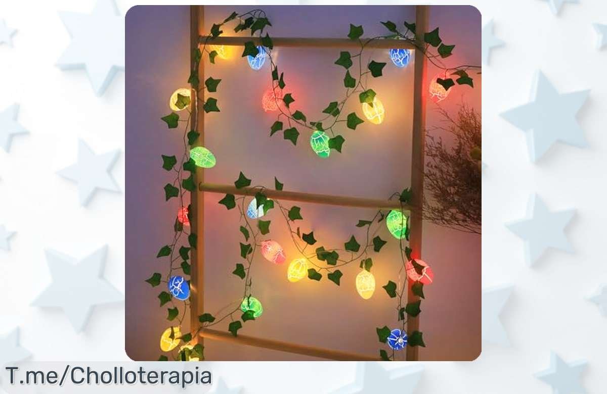 Ilumina tu Pascua con luces de cadena coloridas que transforman tu hogar en un paraíso mágico. Aprovecha este super chollo y compra ya antes de que se agoten.