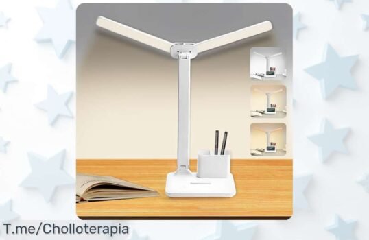 Ilumina tu vida con la lámpara Kewuzy: 3 brillos, batería recargable y soporte para móvil Aprovecha este ofertón único antes de que se agote, ¡actúa ya!