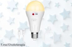 Ilumina tus aventuras con nuestra bombilla recargable USB a precio loco: 15 horas de luz, modo SOS y brillo ajustable ¡No dejes pasar este ofertón limitado!