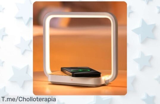 Ilumina tus noches con la lámpara LED WILIT, un diseño moderno y carga inalámbrica a precio loco No dejes pasar este ofertón limitado, ¡consíguela ya!