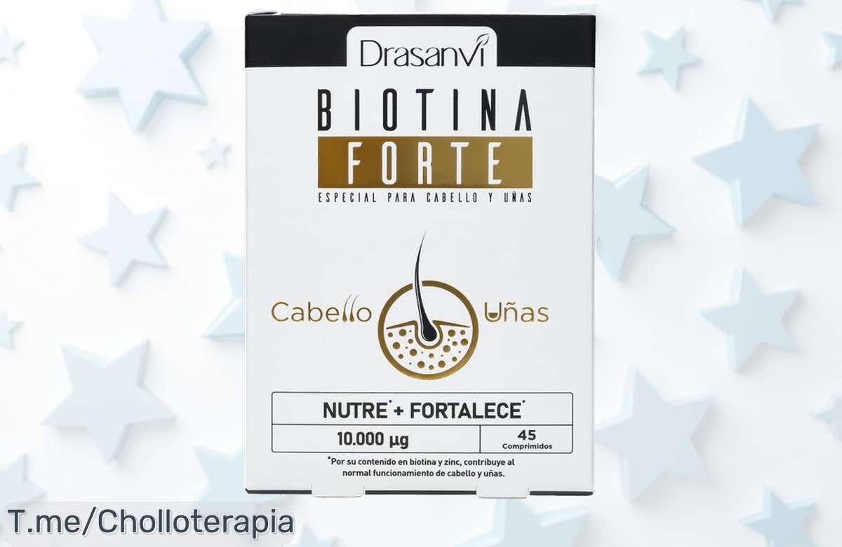 Impulsa tu belleza con Drasanvi Biotina Forte, el super chollo de 10,000 UG que mejorará tu cabello y uñas. No esperes más, ¡oferta limitada! Hazte con el tuyo ya mismo.