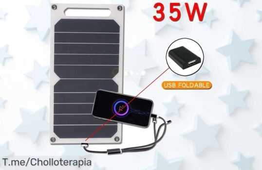 Impulsa tus aventuras con el Panel Solar USB, cargador portátil de 5W que recarga rápido tu equipo Aprovecha este ofertón antes de que se agote y lleva la energía contigo ya!