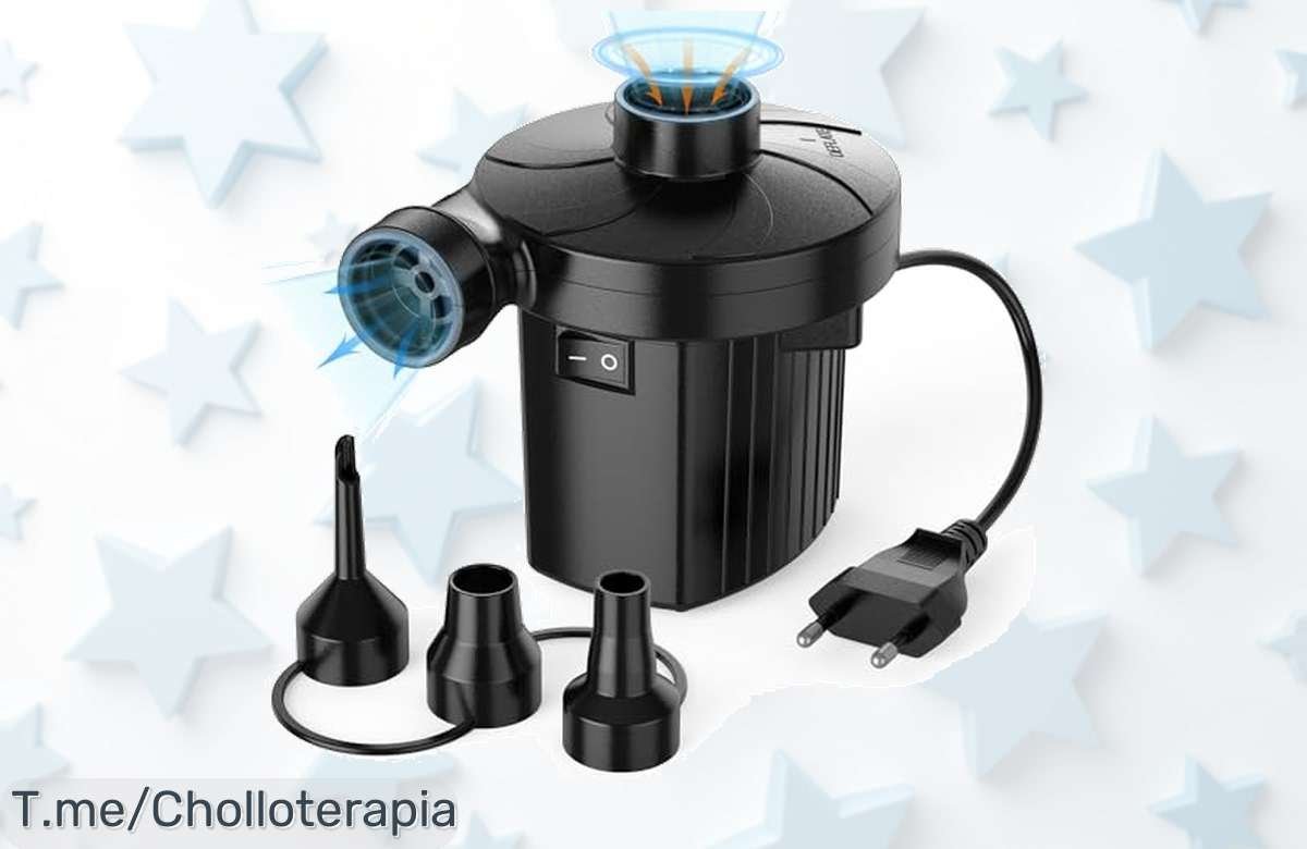 Inflador Eléctrico para Inflables a Precio Loco: Infla y desinfla en un clic, con 3 boquillas perfectas. ¡Aprovecha este ofertón limitado antes de que se agote!