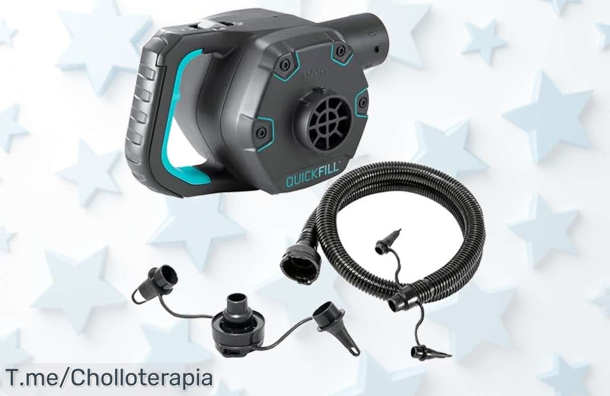 Inflar tus juegos acuáticos nunca fue tan fácil con la bomba eléctrica Intex 66644, el super chollo que necesitas para un verano inolvidable. ¡Compra ya antes de que se acabe!