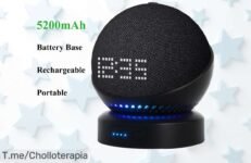 Libérate de los enchufes con nuestra batería recargable para Echo Dot 5a gen, super chollo en oferta limitada ¡No te quedes sin el descuentazo y compra ya!