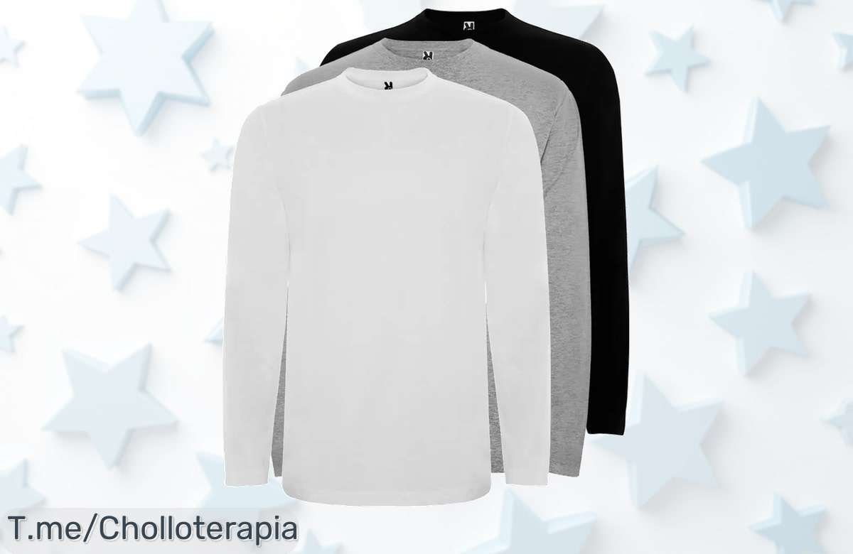 Llévate 3 camisetas ROLY de manga larga en un ofertón único, calidad y estilo nunca visto a precio loco. Compra ya antes de que se agoten ¡No lo dejes pasar!