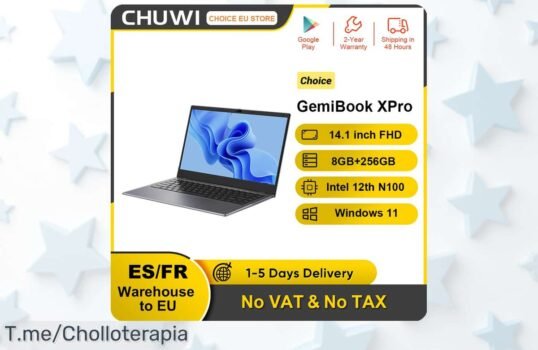 ¡Llévate el portátil CHUWI GemiBook XPro a un precio loco y navega con su velocidad WiFi 6! No dejes pasar este ofertón, ¡compra ya antes que se agote!