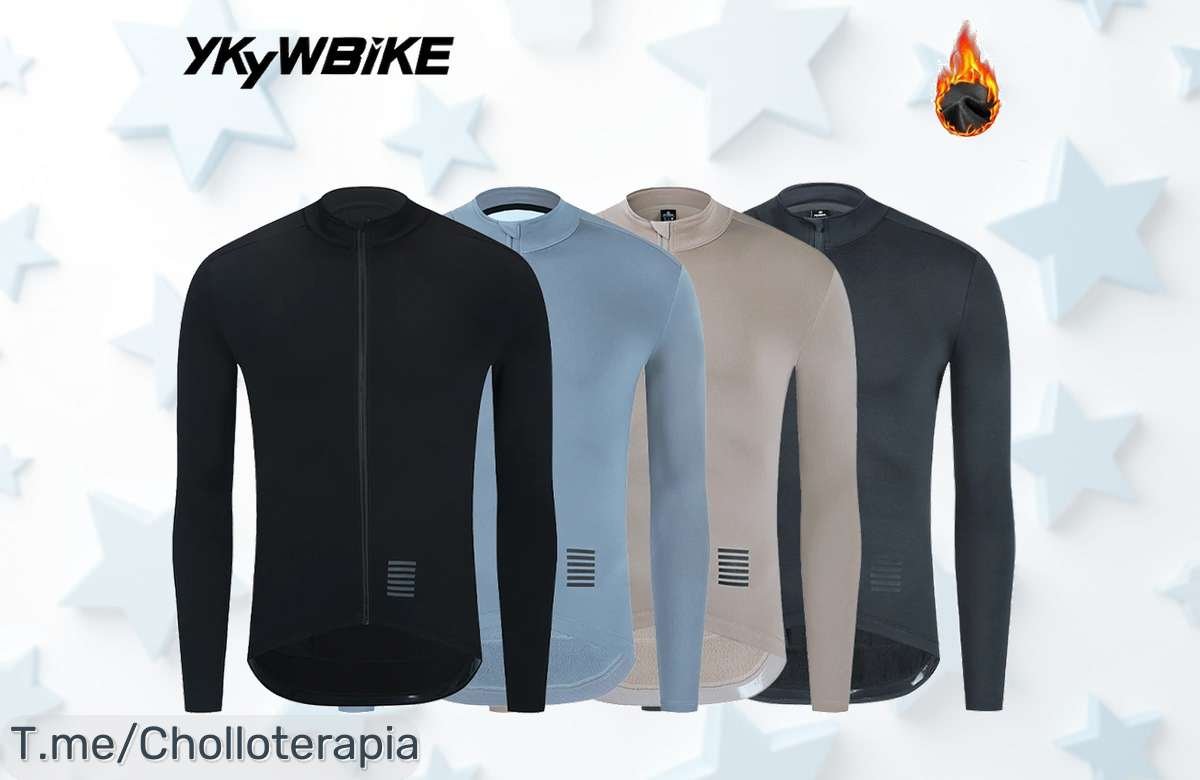 Llévate la YKYWBIKE, tu camiseta de ciclismo con forro polar que te abraza del frío. ¡Este ofertón es único y limitado! Actúa ya y pedalea con estilo y calidez.