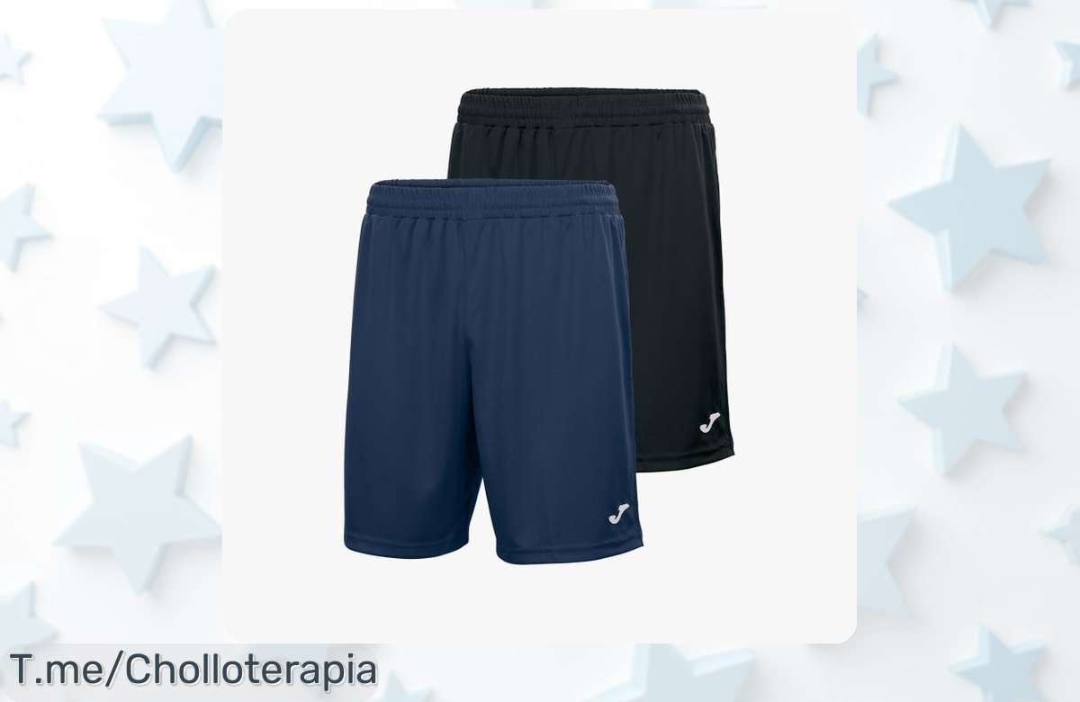 Luce espectacular este verano con el pack de 2 shorts Joma en colores marino y negro. Tejido que respira, ¡ofertón único solo por hoy! No te quedes sin ellos.