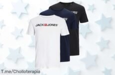 Luce increíble con el pack de 3 camisetas Jack & Jones a un precio loco, ¡cambia tu estilo hoy! Quedan poquitas, no te pierdas este ofertón y compra ya