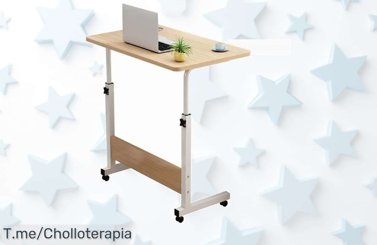 Mesa de Ordenador Ajustable y Portátil a Precio Loco: ¡Ruedas para Moverla Fácil y Diseño que se Adapta a Ti! Aprovecha Este Ofertón Único, Solo por Tiempo Limitado.