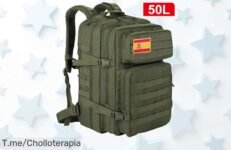 Mochila táctica impermeable de 50L a precio loco, diseñada para tus aventuras al aire libre ¡Aprovecha este ofertón y hazte con ella antes que se agote!