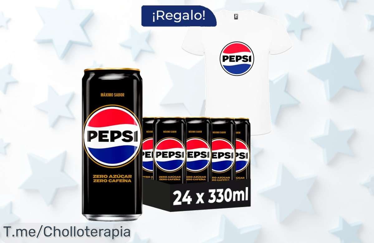 ¡No dejes pasar este ofertón único! Pack Regalo Pepsi Max Zero Azúcar y Cafeína con 24 Latas + Camiseta a un precio loco. ¡Celebra cada instante, compra ya antes que se agote!