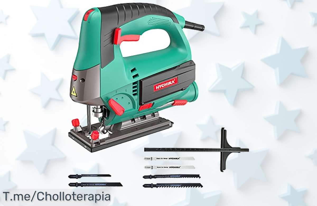 ¡No te pierdas el ofertón de la Sierra de Calar HYCHIKA! Con 800W y 6 velocidades, conseguirás cortes perfectos en todo tipo de materiales. ¡Compra ahora antes que se agote!