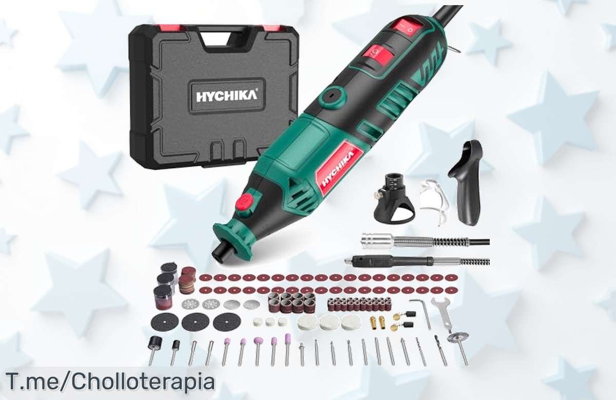 ¡No te pierdas el ofertón de la herramienta rotativa HYCHIKA! Con 173 accesorios y velocidad brutal, transforma tus proyectos ahora. ¡Compra ya antes que se acabe este precio loco!