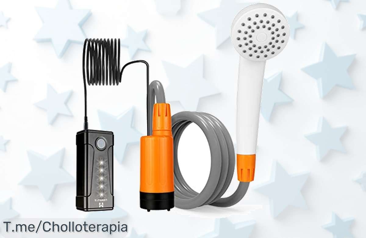 No te pierdas la ducha portátil LIEBMAYA, ¡80 minutos de agua donde quieras! Ideal para tus aventuras y mascotas. Aprovecha este super chollo antes que se agote.