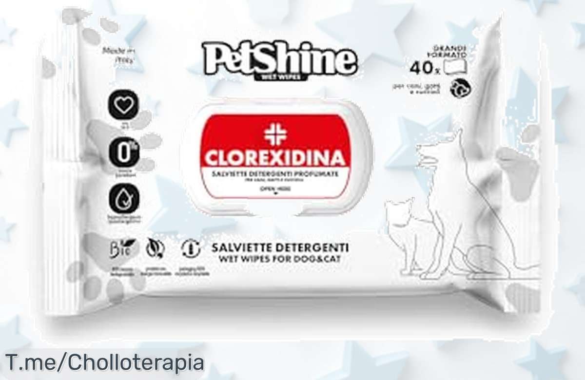 ¡Oferta única en toallitas Porrini para tu mascota! Limpieza segura con clorexidina, 40 unidades a precio loco. ¡No esperes más y consigue las tuyas antes de que se agoten!