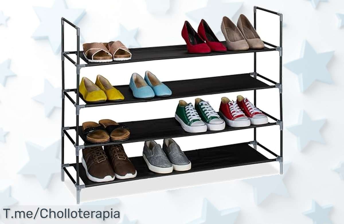 Organiza tu calzado con el zapatero relaxdays: ¡4 pares en un solo lugar! Super chollo de diseño moderno que ordena y embellece tu hogar. ¡Compra ya antes de que se agote!