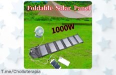Panel Solar Plegable 1000W: El super chollo que carga tu móvil en aventuras No te quedes sin energía, ¡aprovecha este ofertón único antes de que se acabe!